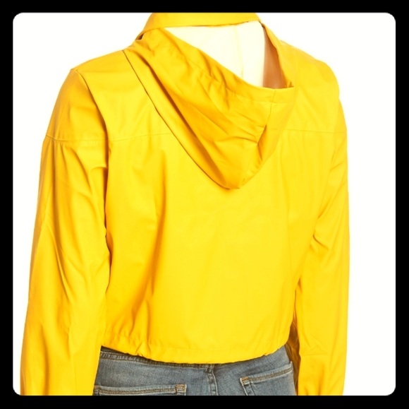 Sweet Rain Jackets & Blazers - HOODED Cropped Raincoat by Sweet Rain Yellow -L
